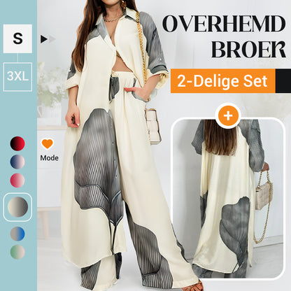 Set van lang shirt en broek met trekkoord