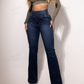 Stretch flare jeans met hoge taille