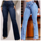 Stretch flare jeans met hoge taille