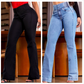 Stretch flare jeans met hoge taille