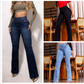 Stretch flare jeans met hoge taille