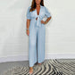 💗 korting voor een beperkte tijd💗Effen gekleurde jumpsuit met plooien💛💛