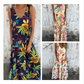 Mouwloze damesjurk met bladmotief en V-hals👗🔥10% korting – gratis verzending