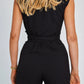 Effen gekleurde taille afslankende jumpsuit met wijde pijpen