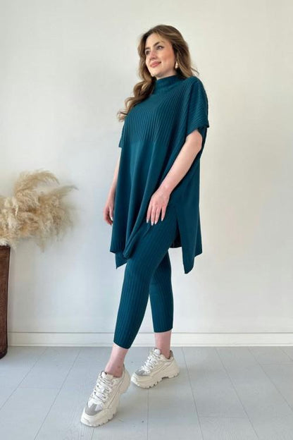 🔥Nieuwe stretch gebreide tweedelige set