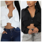 Cropped overhemd met knopen voor dames