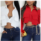 Cropped overhemd met knopen voor dames