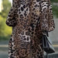 😻Damesjurk met lange mouwen en losse luipaardprint