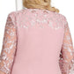 ⏳Vrouwen geborduurde chiffon splicing ronde hals jurk