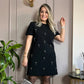 💐Speciale lenteaanbieding💐 Jurk met korte mouwen versierd met strasssteentjes