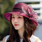 👒Elegante UV-beschermende hoed met brede rand en bloemen