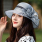 👒Elegante UV-beschermende hoed met brede rand en bloemen