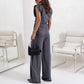 Elegante effen kleur tweedelige set voor dames