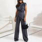 Elegante effen kleur tweedelige set voor dames