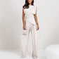 Elegante effen kleur tweedelige set voor dames