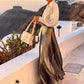 Wit damesshirt + metallic rok, tweedelige set