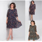 Damesjurk met ronde hals en bloemenprint