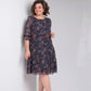 Damesjurk met ronde hals en bloemenprint