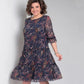 Damesjurk met ronde hals en bloemenprint