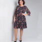 Damesjurk met ronde hals en bloemenprint
