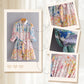 Mini-jurk met knoopsluiting en bloemenprint