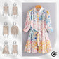 Mini-jurk met knoopsluiting en bloemenprint