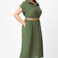 Effen kleur casual button-down jurk voor dames
