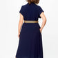 Effen kleur casual button-down jurk voor dames