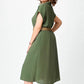 Effen kleur casual button-down jurk voor dames