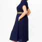 Effen kleur casual button-down jurk voor dames