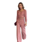🌸Speciale prijs🌸 Hoge kwaliteit roze top met vierkante broek met brede pijpen