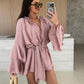 💝Beperkte uitverkoop 50% KORTING🔥Effenkleurige losse mini-jurk voor dames