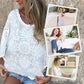 Bohemian dames doorschijnende kanten geborduurde top