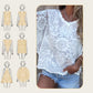 Bohemian dames doorschijnende kanten geborduurde top