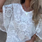 Bohemian dames doorschijnende kanten geborduurde top