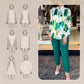 Tweedelige set van trendy print shirt en broek voor dames