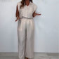 Set van mouwloos shirt en wijde broek