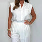 Set van mouwloos shirt en wijde broek