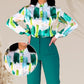 Tweedelige set van trendy print shirt en broek voor dames