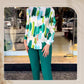 Tweedelige set van trendy print shirt en broek voor dames