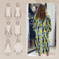 Women's Printed Waist-cinching Split Midi Dress