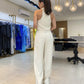 Set van 2 mouwloze haltertop en wijde broek met hoge taille voor dames