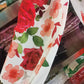 Romantische rozen diepe V-hals top met bubbelmouwen en wijde broekset