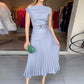 Dames off-shoulder geplooide jurk met riem