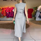 Dames off-shoulder geplooide jurk met riem