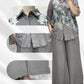 Elegante set met bloemenprint, wijde blouse en broek voor dames