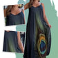 Maxi-jurk met losse spaghettibandjes en bloemenprint