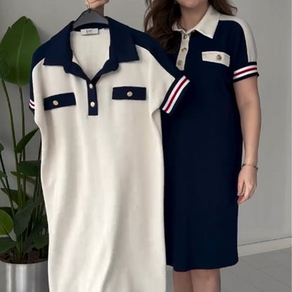 Dames casual jurk met korte mouwen