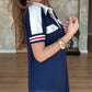 Dames casual jurk met korte mouwen