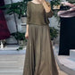 2-delige set met gouden maxi-rok voor dames
